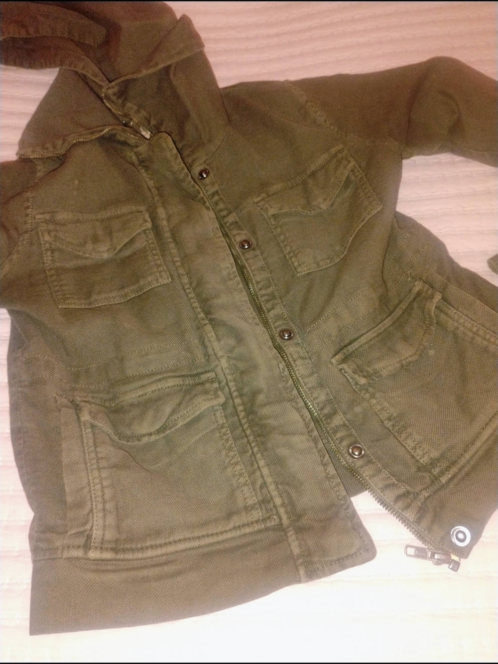 Source Unknown Olive Green Hooded Utility Jacket